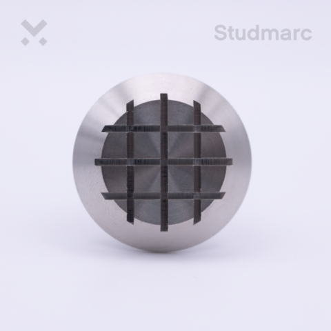 25mm Crosshatch Stud Front Stainless Steel