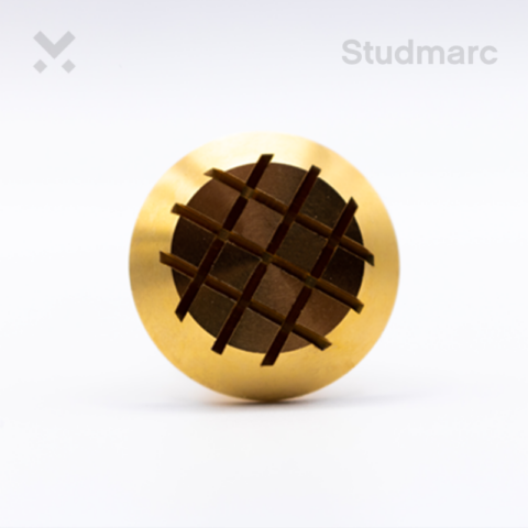 Brass Crosshatch Tactile Stud Front