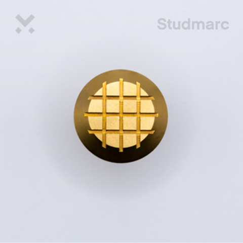Brass Crosshatch Tactile Stud Top