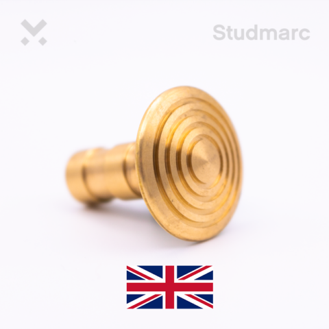 Brass Ribbed Dome Stud