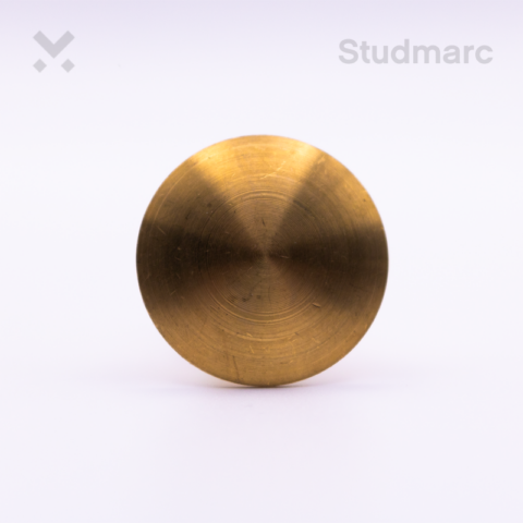 Brass Tactile Stud Smooth Top Front