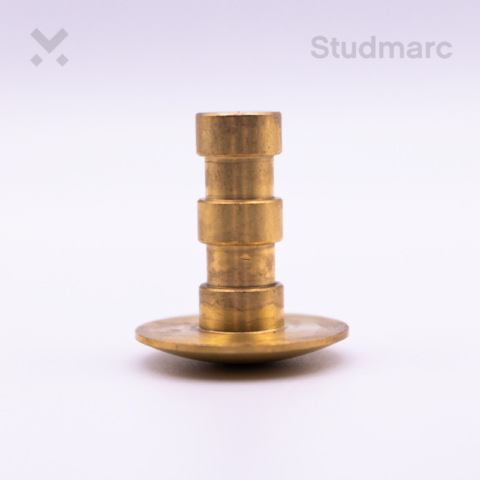 Brass Tactile Stud Low Dome Smooth Pin