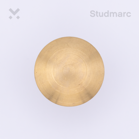 Brass Tactile Stud Low Dome Smooth Top
