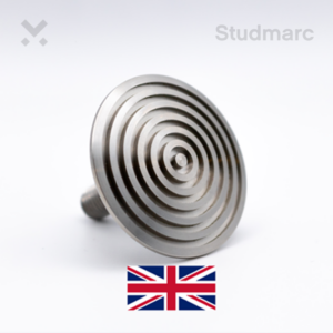 40mm Ribbed Demarcation Stud Stainless Steel