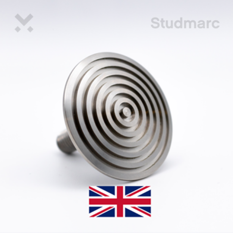 40mm Ribbed Demarcation Stud Stainless Steel