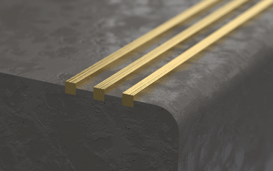 Brass Stair Tread Insert 6 x 6 Profile