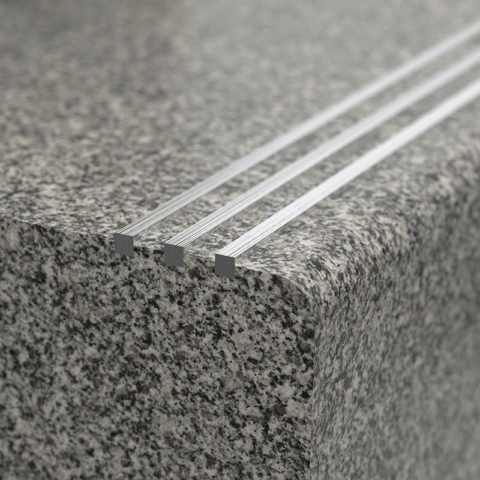6mm x 6mm aluminium stair tread insert